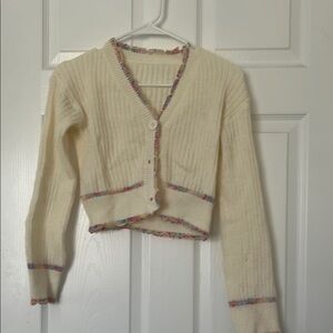 Women's Cream Cardigan Sweater